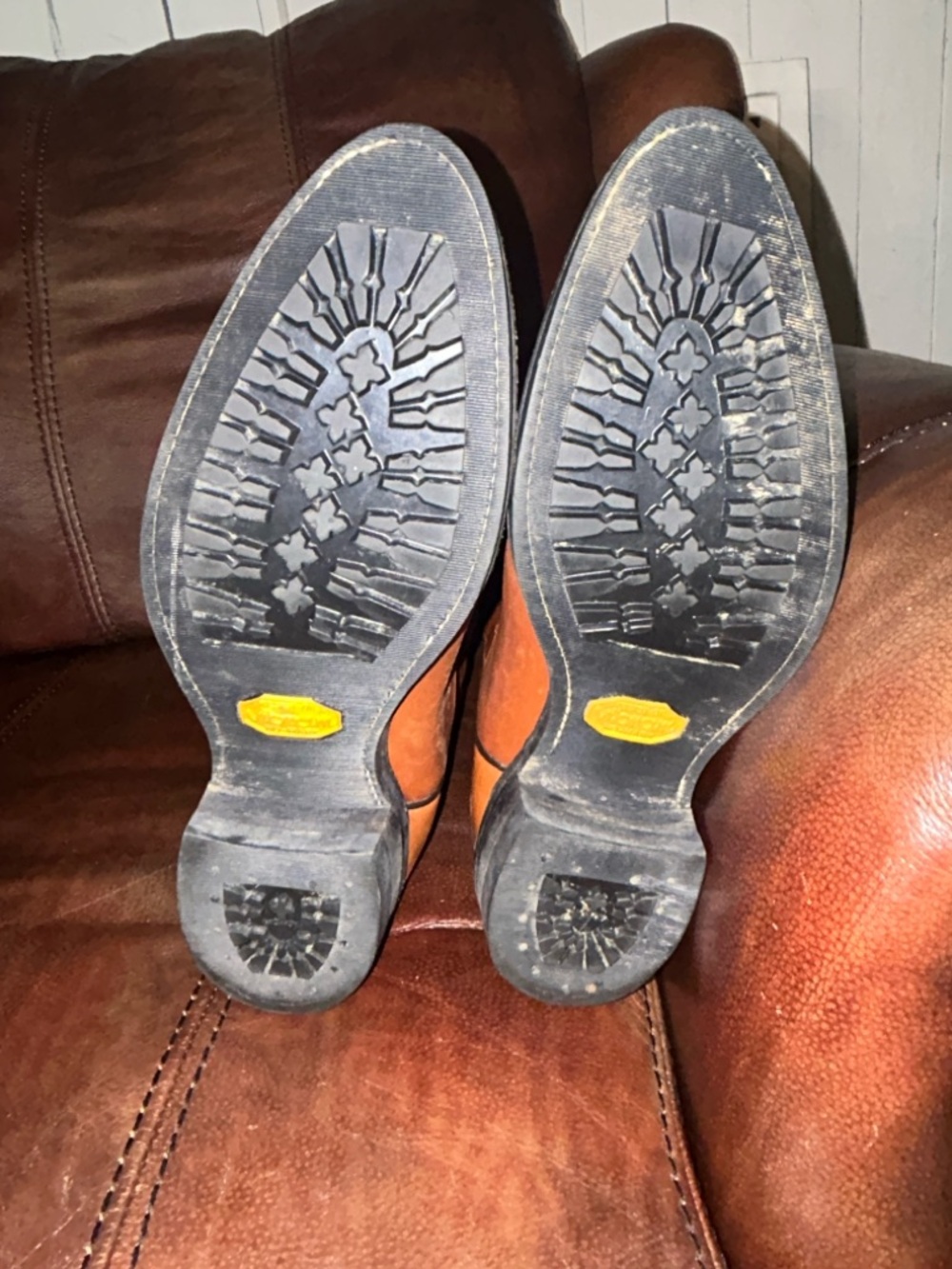 Tony Lama Chestnut Brown Leather Western Cowboy Boots - Picture 5 of 6